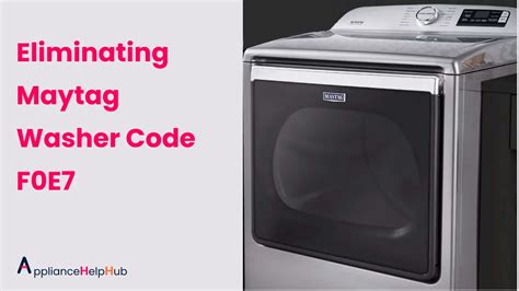 Maytag Washer Error Code F0e7. How To Fix The Error Code F35 For Maytag Washing Machine. 